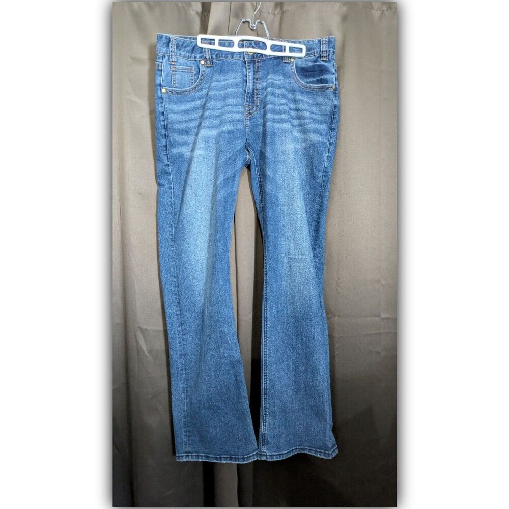 Rock & Roll Cowgirl Boyfriend Jeans Women's 33x34 Blue Bootcut Vtg Y2K Western